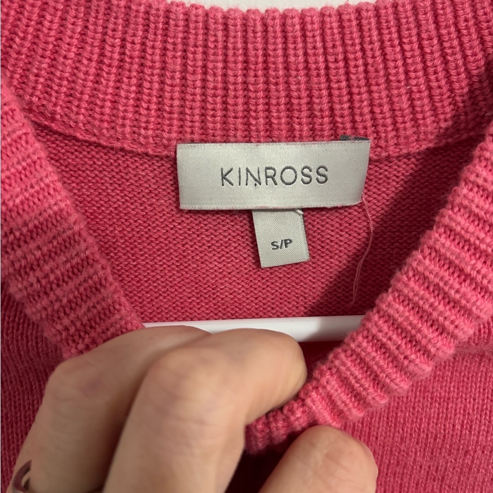 KINROSS NWOT Striped Pink and White Sweater Size Small New - Picture 3 of 5